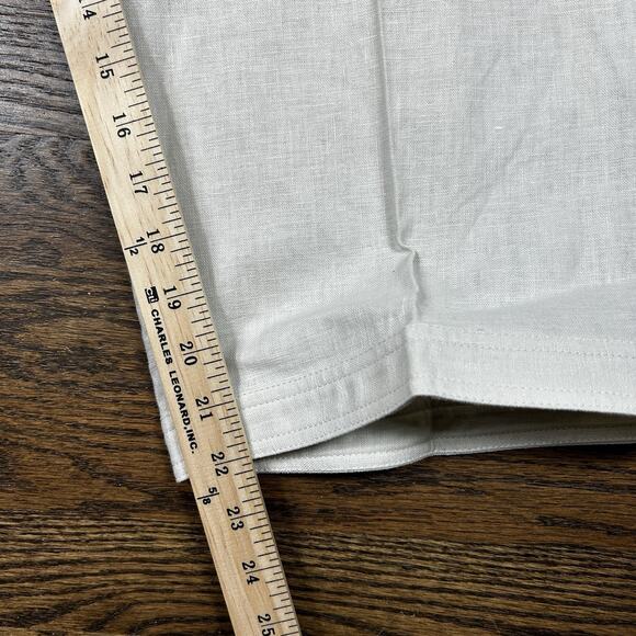 CJ Banks Pants Womens 22W Plus White Linen Cropped Button Tab Beach Resort NWT - Picture 10 of 12